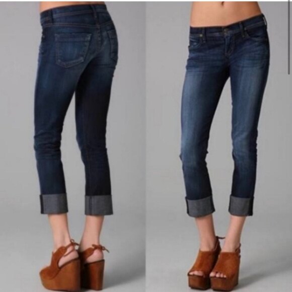 Citizens of Humanity Dani Cropped Straight Leg Cuffed Medium Wash Size 28 - Picture 2 of 10